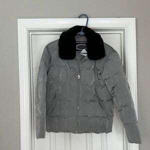 FERA down ski/snow removable faux fur collar jacket